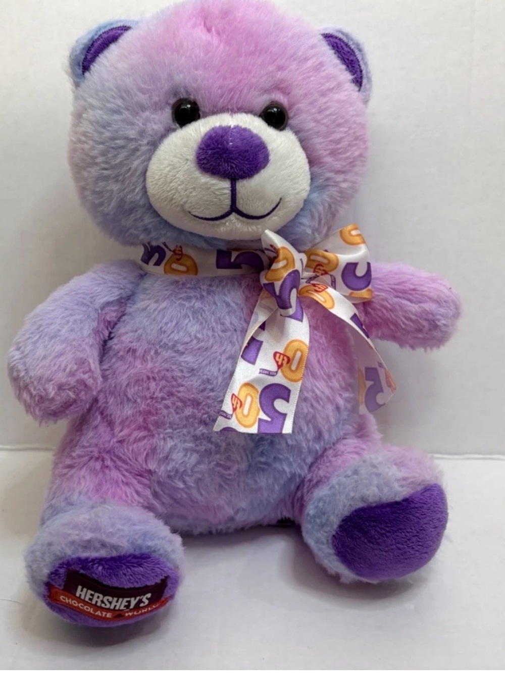 Hershey’s Chocolate World Plush Bear 10” Pastel Tie Dye 50th Anniversary